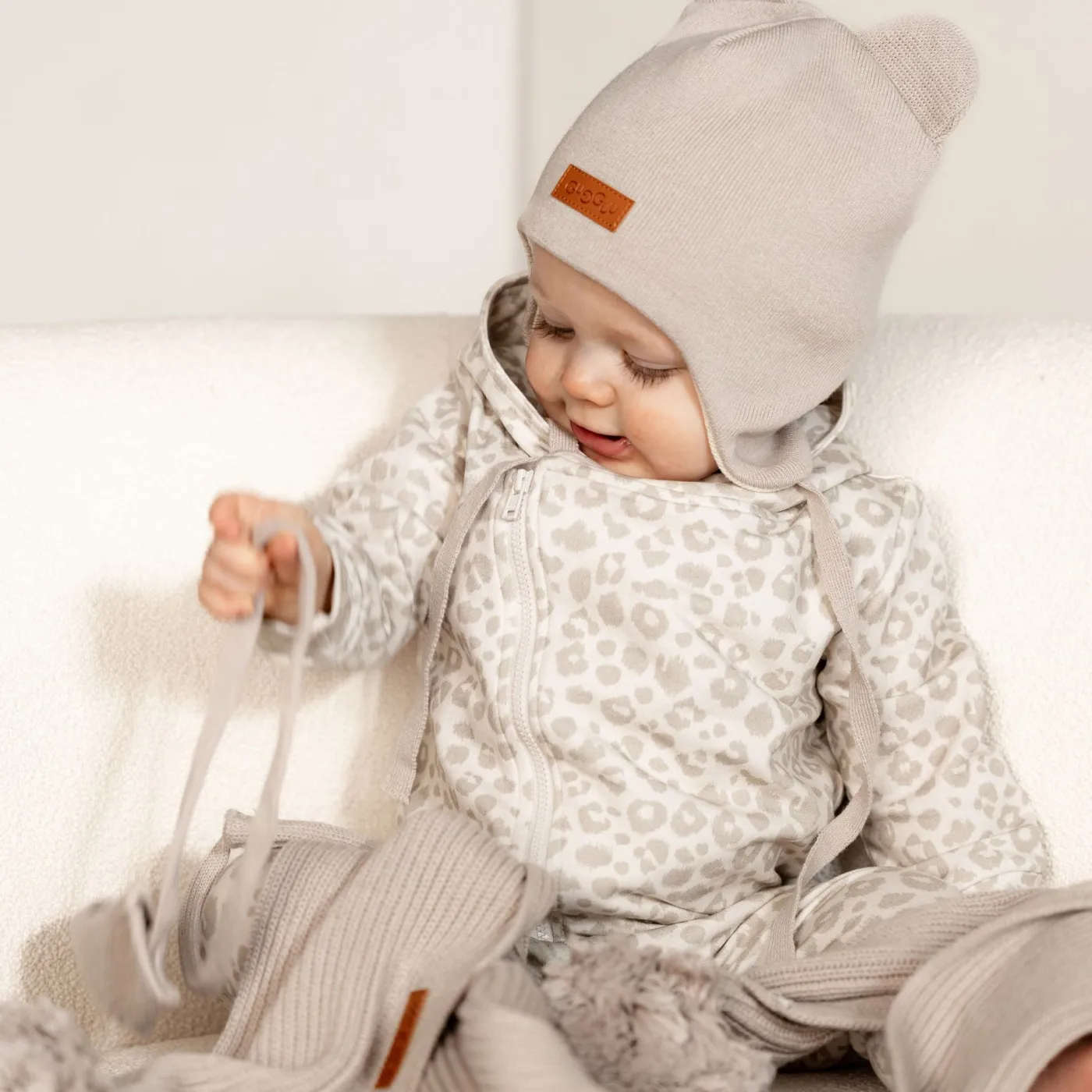 Gugguu Cotton Baby Bear Beanie