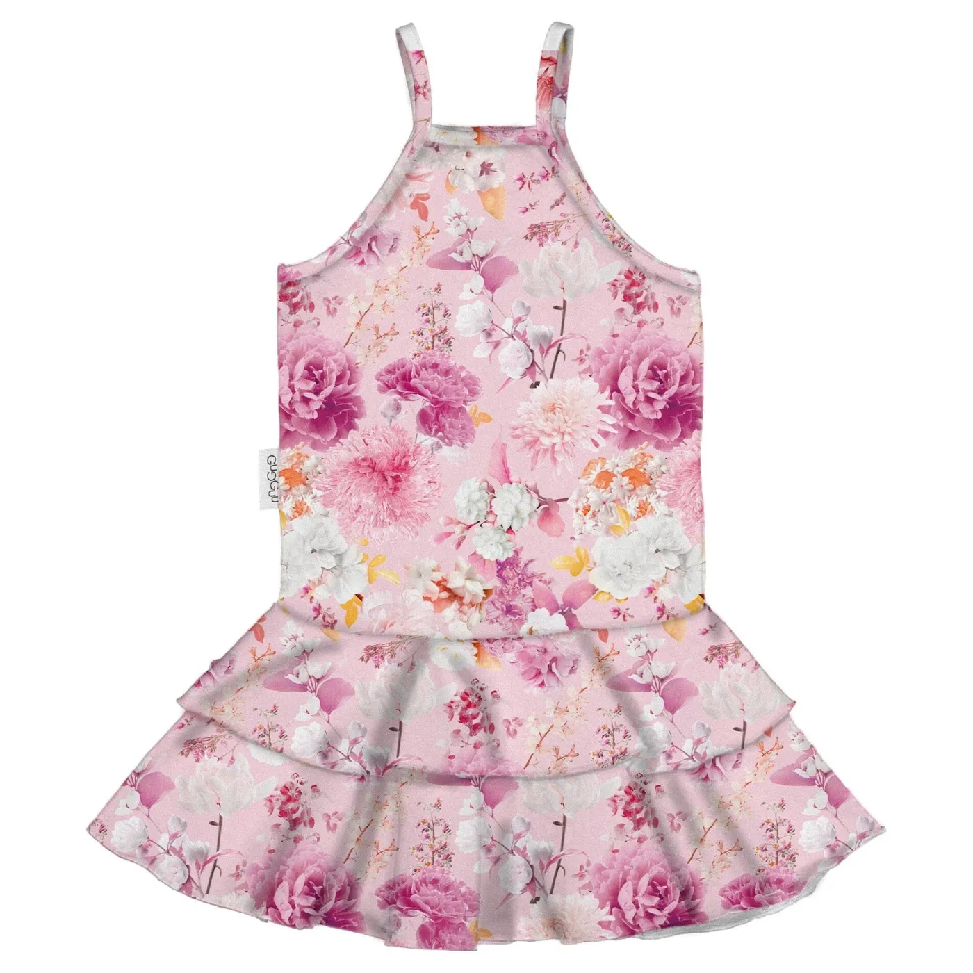 Gugguu Print Spaghetti Frilla Dress