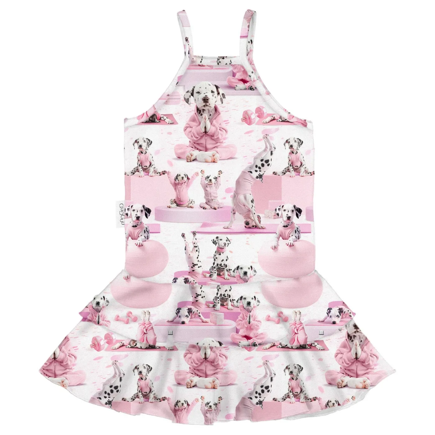 Gugguu Print Spaghetti Frilla Dress